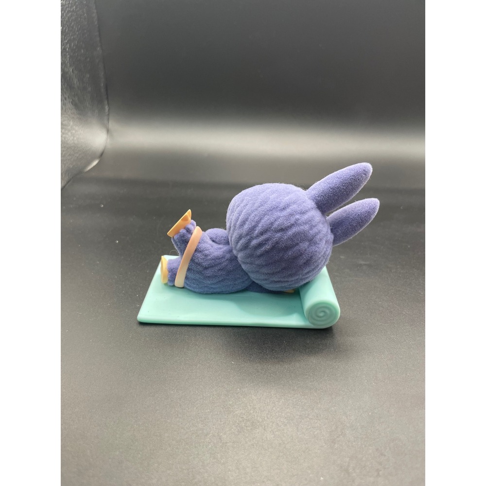 Pop Mart Labubu The Monsters Lazy Yoga Americano Purple Flocked Figure Blind Box - Picture 2 of 7